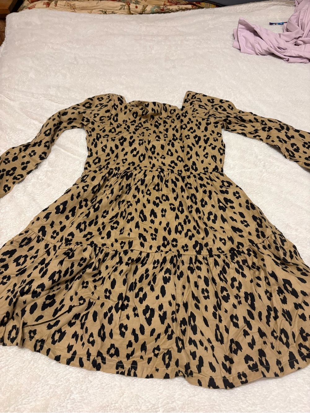 Carter's Girls Tan and Black Leopard Print Dress